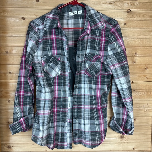 Cato Tops - Layered Top by Cato Tank and Button Up all in one size small